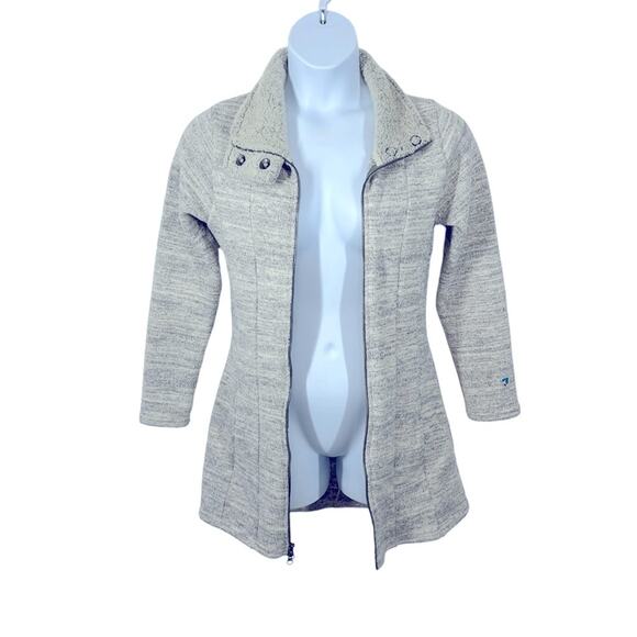 Kuhl Alaska Long Zip Front Sweater Jacket Heather Gray Black Marbled Size Small - Picture 9 of 16